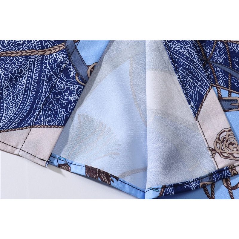 Áo Sơ Mi Tay Ngắn Cổ Bẻ In Biểu Tượng Bandana Thời Trang Hawaii Cho Nam