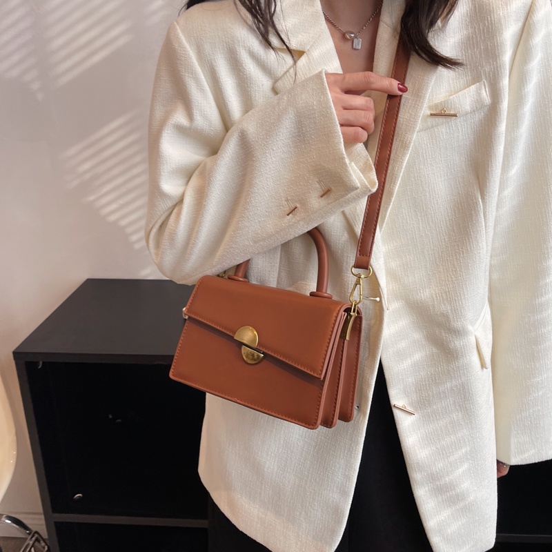 Túi Đeo Vai Có Khóa Kiểu retro Đơn Giản Dễ Phối Đồ Cho Nữ