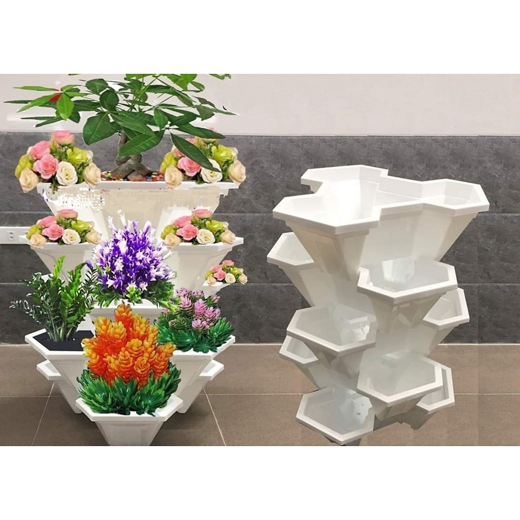 Chậu nhựa cảnh trồng hoa, trồng rau tam giác