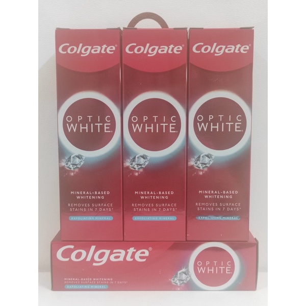 [Date 2026] Kem đánh răng trắng răng Colgate Optic White từ khoáng núi lửa/tinh thể khoáng trắng 100g/tuýp