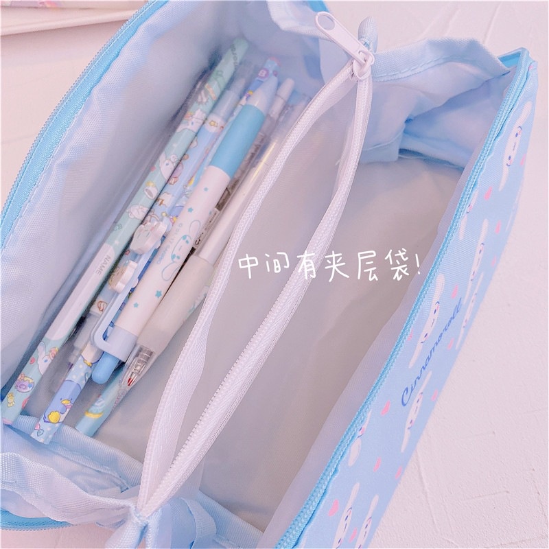 SANRIO Túi Đựng Bút / Đồ Trang Điểm Du Lịch Họa Tiết Thỏ Cinnamoroll Dễ Thương