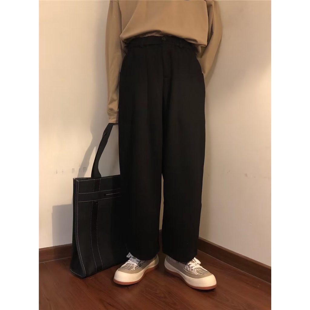 Quần Dài Lưng Cao Dáng Rộng Thời Trang Xuân Hè Phong Cách Harajuku Trẻ Trung Cho Nam
