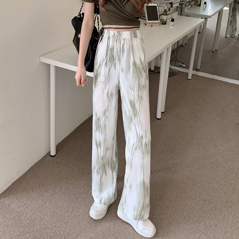 Quần Ống Rộng Lưng Cao Nhuộm Màu Thời Trang Mùa Hè Cho Bé