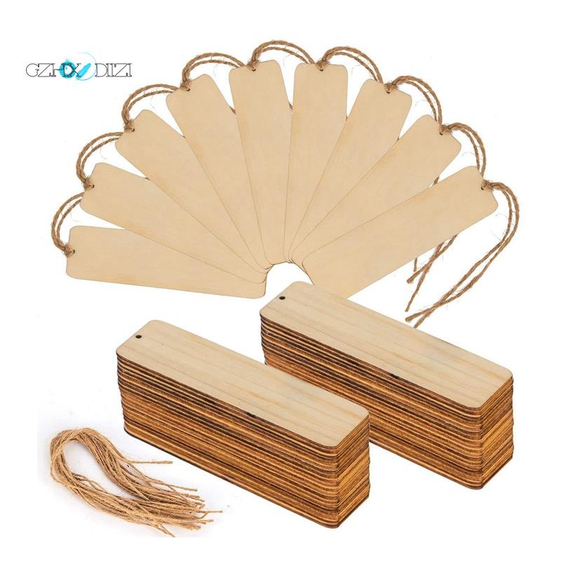 Bộ 50 Thẻ Gỗ Đánh Dấu Sách Chưa Hoàn Thành DIY