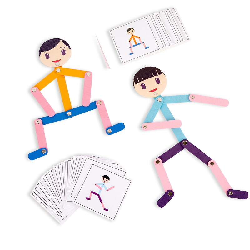 Đồ Chơi Người Đàn Ông Bằng Gỗ Có Thể Di Chuyển Theo Phương Pháp Montessori Giúp Bé Học Hỏi