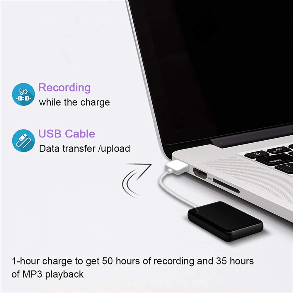 Máy Ghi Âm Mini MP3 Kèm Dây Đeo Lưng Tiện Dụng Cho Họp Giảng Dạy