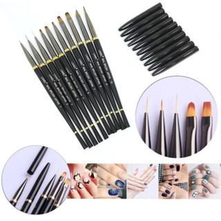 Cọ vẽ nail trang trí móng tay , Bộ cọ LAWEI nhật bản 10 cây vẽ hoa đắp gel ,nét ,tròn bản