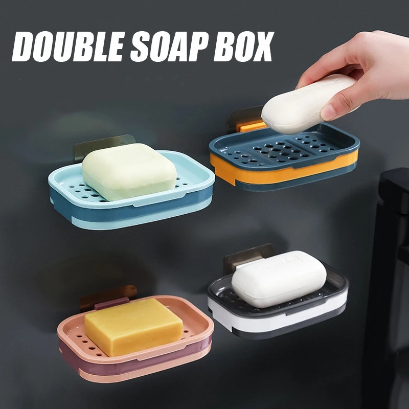 [Đặc trưng] Giá Đỡ Xà Phòng Gắn Tường Không Cần Đục Lỗ Có Giác Hút Mạnh Chống Trượt Cho Phòng Tắm