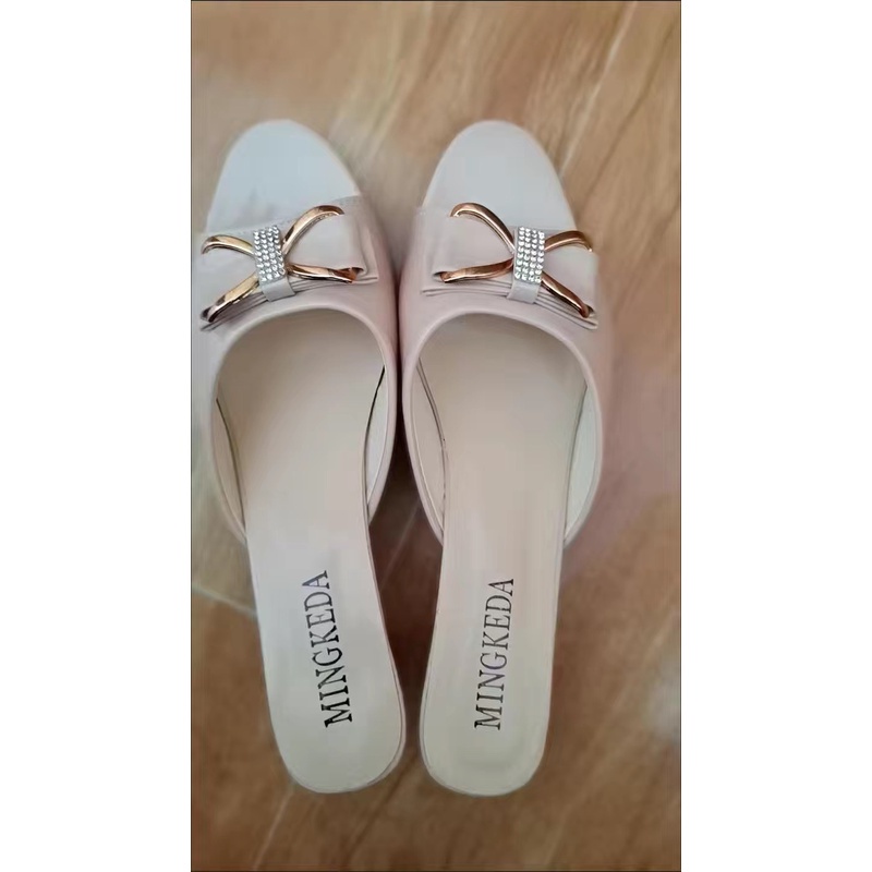 Dép cao gót 5cm đính nơ BIG SIZE 35-42 - Hàng Quảng Châu