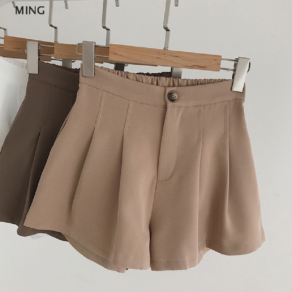 Quần Short Lưng Cao Màu Trơn Thoải Mái Thời Trang Mùa Hè Cho Nữ