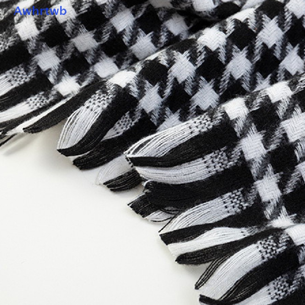 Khăn Choàng Cổ Cashmere Họa Tiết Sọc Ca Rô Đen Trắng Thời Trang Thu Đông Cho Nữ Mới