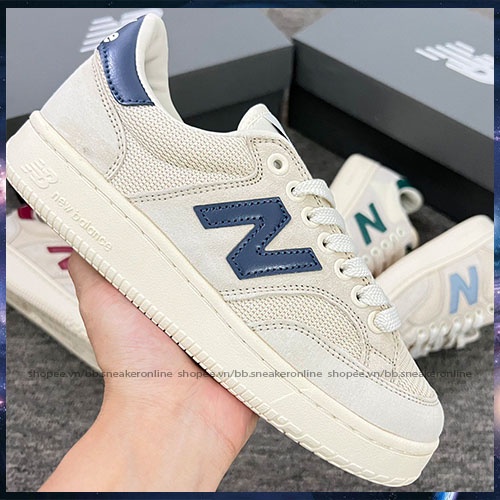 Giày New Balance Pro Court Beige Navy, Giày NB CRT 300 Xám Xanh Navy Bản Đẹp Full Box