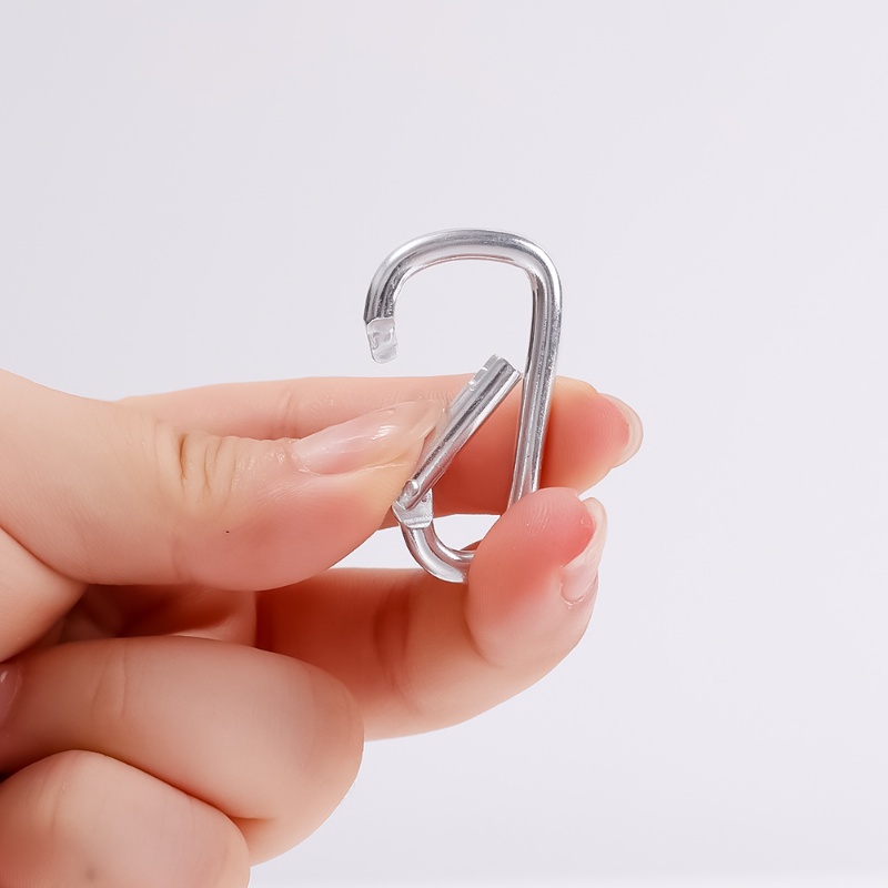 1 Móc Khóa Carabiner Chữ D Màu Bạc Bằng Nhôm An Toàn Cho Hoạt Động Thể Thao Ngoài Trời