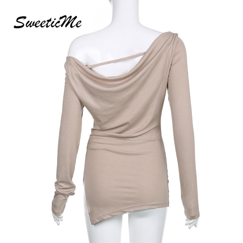 Áo Thun Tay Dài Cổ Tròn Màu Trơn Dáng Ôm Thời Trang 2023 Dành Cho Bạn Nữ