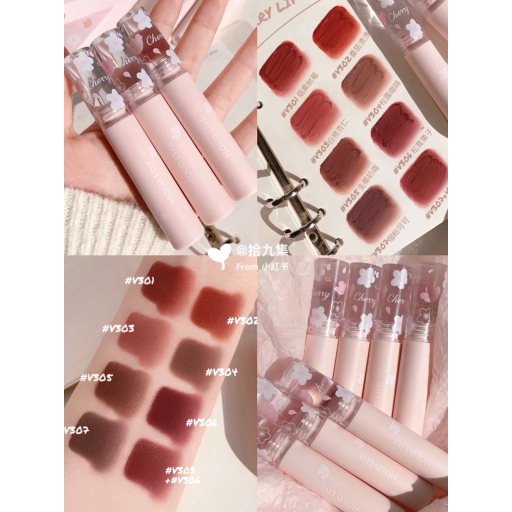 Son Kem Lì Hold Live Hoa Anh Đào Flowers Sakura Velvet Matte Lip Glaze