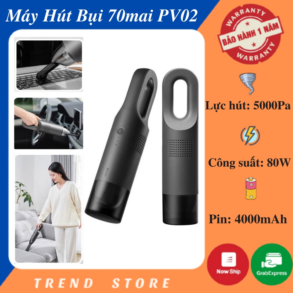 Máy Hút Bụi Cầm Tay 70mai Vacuum Cleaner Swift Pro PV02- Máy Hút Bụi Mini Không Dây, Thiết Kế Nhỏ Gọn, Dễ Dàng Di Chuyển