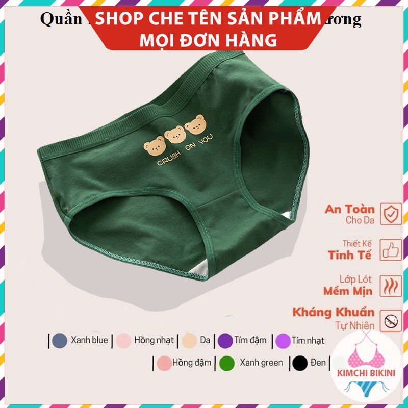 Quần lót nữ cotton cạp to kháng khuẩn KIMCHIBIKINI quần nót nữ cao cấp in hình dễ Thương QL037