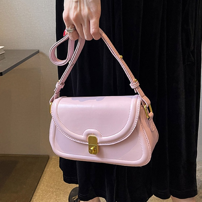 Túi Đeo Chéo Màu Trơn Phong Cách Retro Thời Trang Cho Nữ