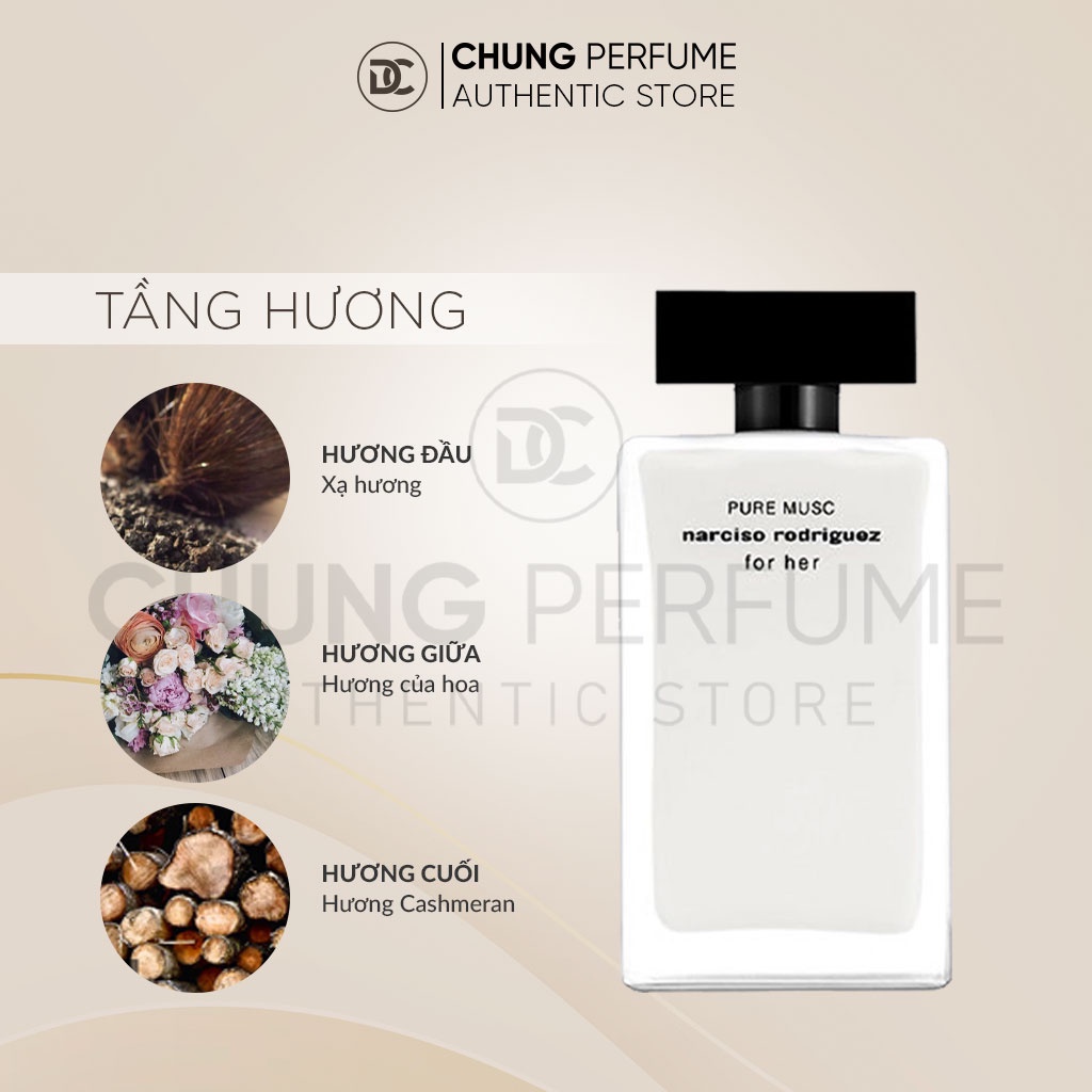 (Chính hãng) Nước hoa nữ Narciso Rodriguez Pure Musc For Her EDP thơm lâu (Narciso trắng)