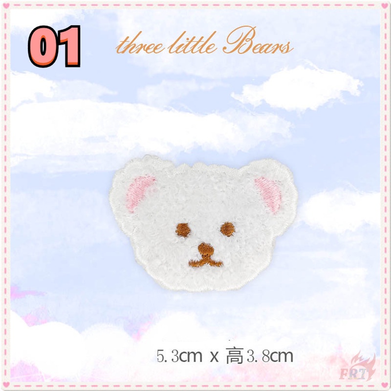 ✿ Miếng Dán Tự Dính Hình Đầu Gấu Nhỏ Bằng Lông Nhung Dễ Thương Xinh Xắn ✿ 1 Miếng Dán Ủi Quần Áo Hình Nhân Vật Hoạt Hình Ngộ Nghĩnh