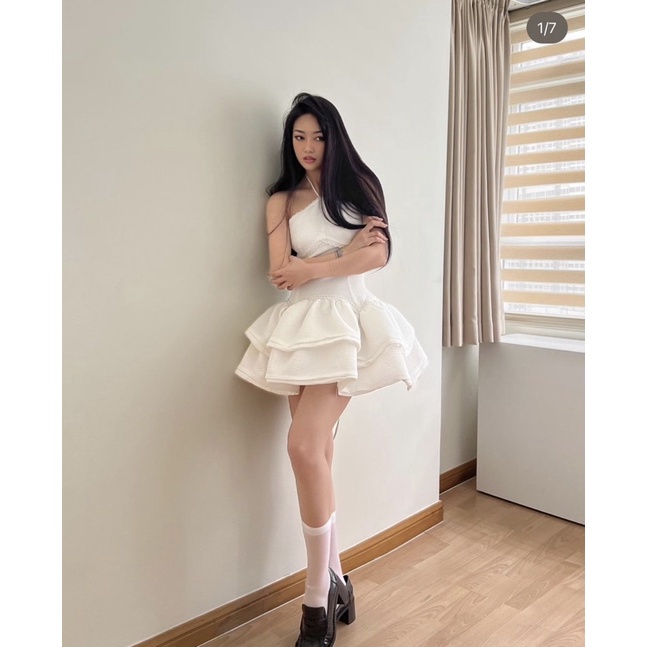 Đầm xốp cổ yếm tùng xòe 2 tầng LiLy Dress- Gattag 💖