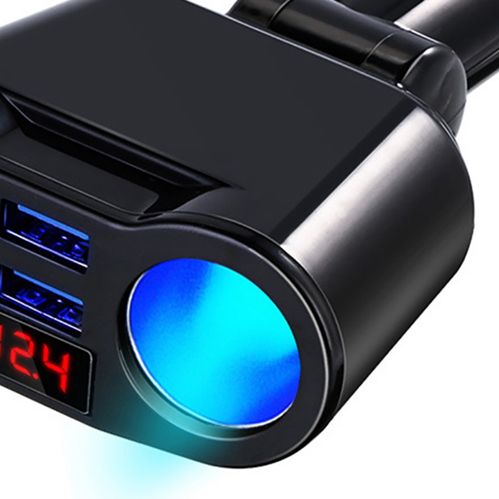 Tẩu Sạc USB ABS Có Màn Hình Kỹ Thuật Số Hình Hoa Hướng Dương Bảo Vệ An Toàn Cho Xe Hơi