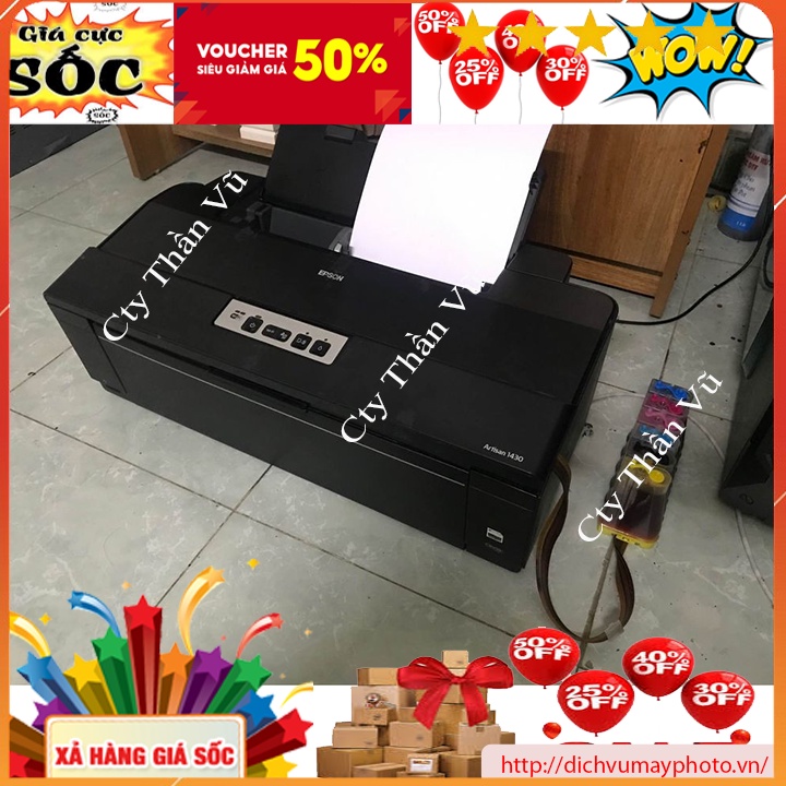 Máy in phun màu cũ khổ A3 Epson 1430w hàng in đẹp bền giá rẻ INECO