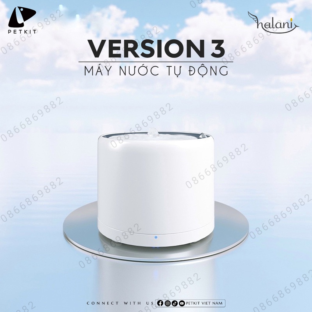 Máy Uống Nước Cho Mèo Petkit, Máy Lọc Nước Không Dây Everweer Pro Kết Nối App
