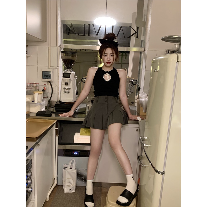 Áo Lót Cổ Tròn Khoét Rỗng Màu Sắc Tương Phản Thời Trang Mùa Hè Cho Nữ