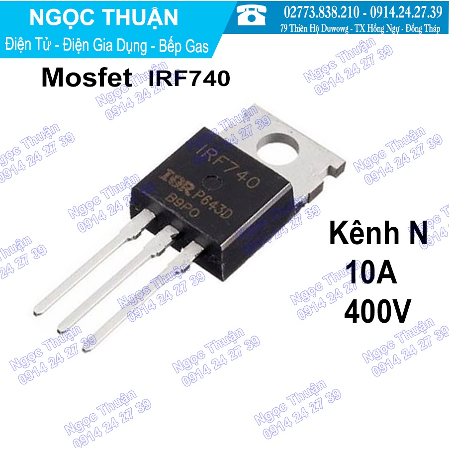 Mosfet IRF740 KÊNH N  10A 400V