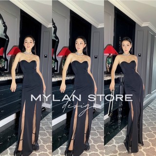 ĐẦM THIẾT KẾ MYLAN STORE DỰ TIỆC CÚP NGỰC XẺ TÀ CHẤT UMI PHA LƯỚI CAO CẤP