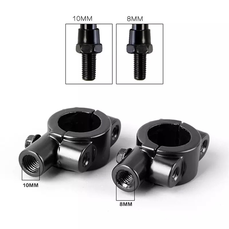 Cùm Chân Gương Chiếu Hậu 8mm/10mm Gắn Ghi Đông Tay Lái Xe Máy 22mm