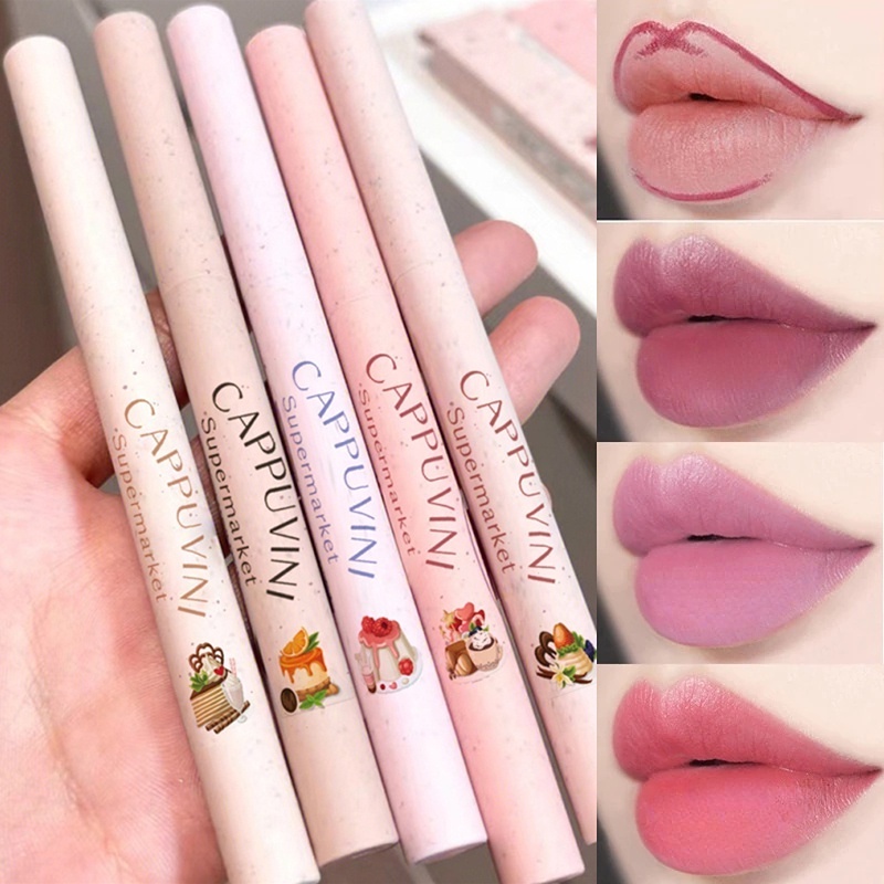 Chì Kẻ Viền Môi 5 Màu Lì Lâu Trôi Chống Thấm Nước Thương Hiệu Cappuvini