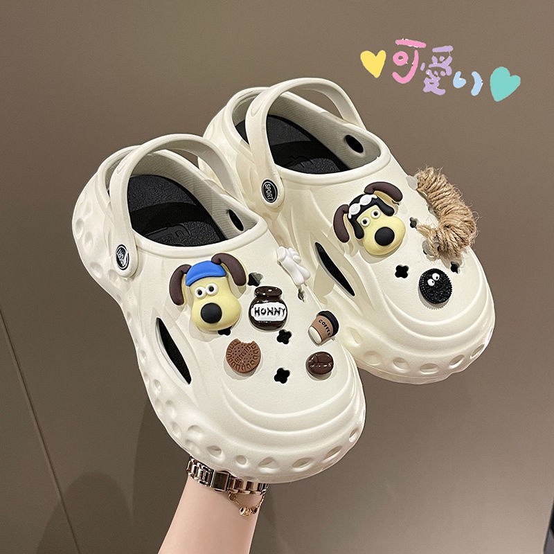 Xăng đan Đế Dày 5Cm Thoáng Khí Họa Tiết Hoạt Hình Phong Cách Hàn Quốc