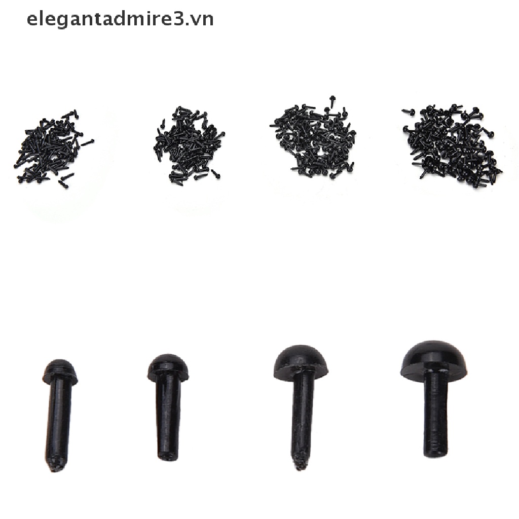 Bộ 100 Mắt Nhựa Màu Đen Kích Thước 4 Kích Cỡ Dùng Cho Búp Bê / Gấu / Búp Bê DIY