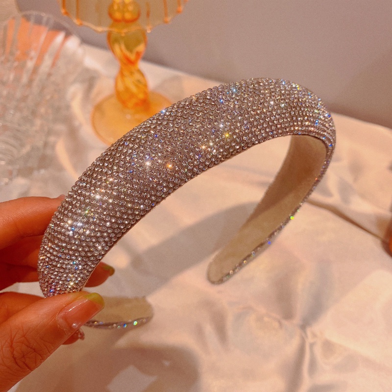 Glitter rhinestone tóc phụ nữ với headband thời trang Băng đô