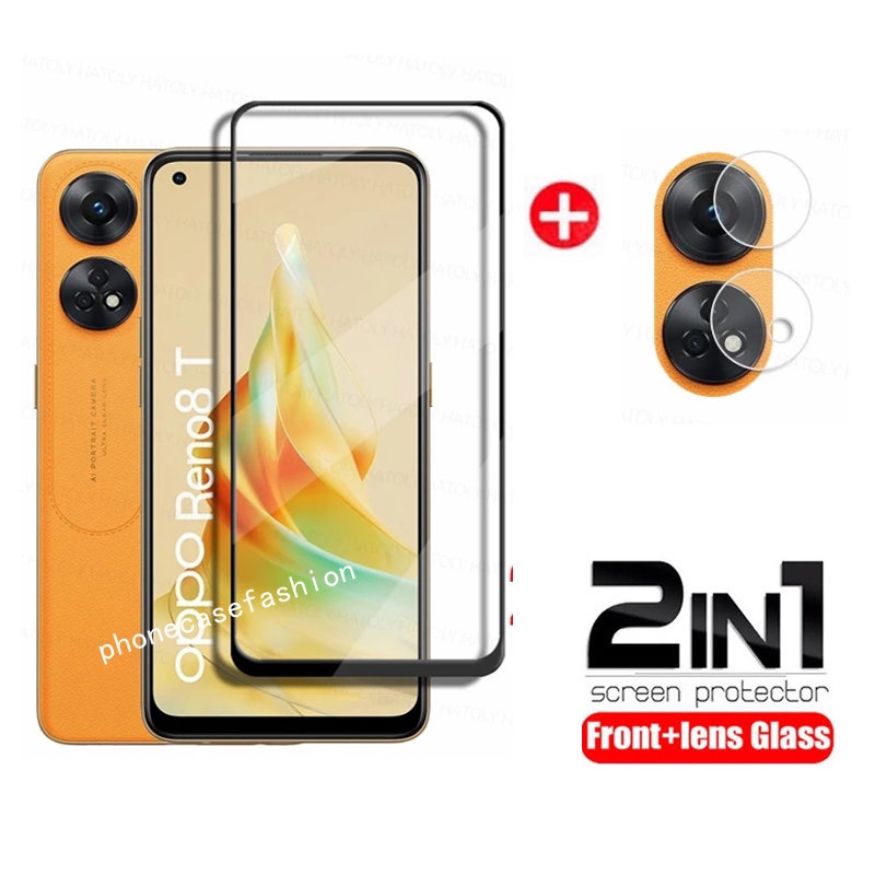 Ốp Điện Thoại Kính Cường Lực 2 Trong 1 Bảo Vệ Ống Kính Máy Ảnh Sau Cho OPPO reno8 T Reno 8 8T 4G 5G 2023 reno8T