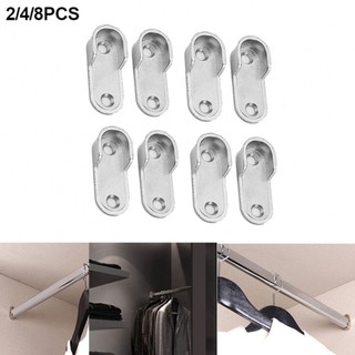 2PCS Wardrobe Clothes Tube Support Closet Rod Pole High Quality End Bracket