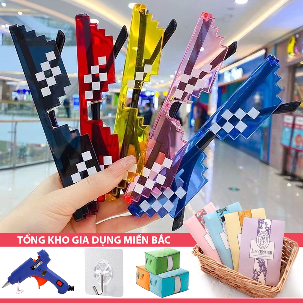 [Tổng Kho Sỉ] Kính Mắt Kiểu Thug Life Cá Tính Dân Chơi (6 Chấm) - Kính Đen