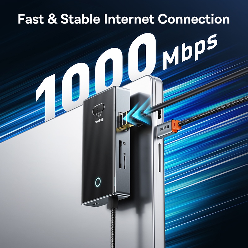 BASEUS Bộ Chia Cổng USB 4K @ 60Hz HDMI-Compatible Với 2 * USB3.0 + USB-C + USB2.0 + Đầu Đọc Thẻ SD + TF Cho MacBook &amp; USB-C