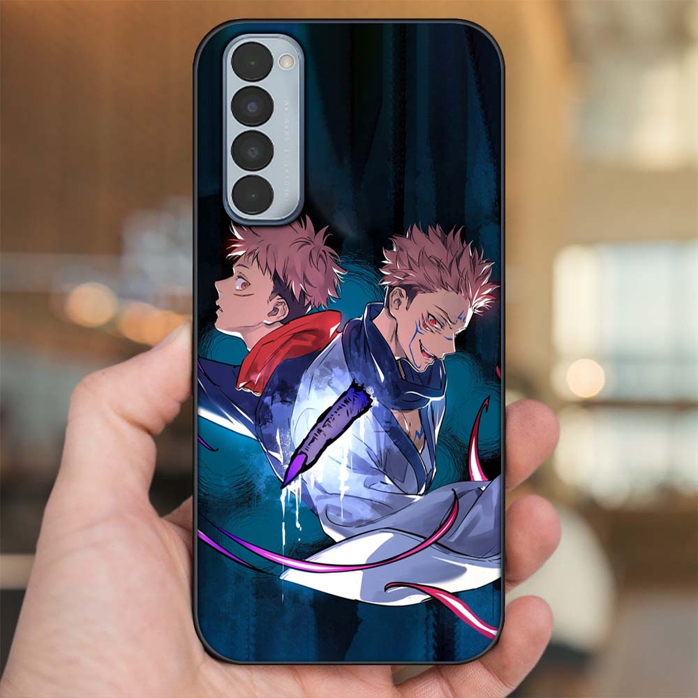 Ốp lưng Oppo Reno 4 Pro viền đen in hình Sukuna Yuji Jujutsu Kaisen Chú Thuật Hồi Chiến