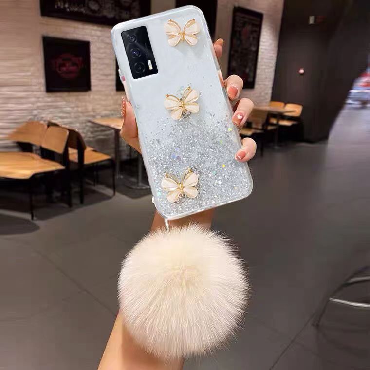 Ốp Điện Thoại Dẻo Trong Suốt Họa Tiết Bươm Bướm Lấp Lánh Kèm Giá Đỡ Nhẫn Cho iPhone 14 13 12 11 Pro Max / Pro 14 Plus 13 12