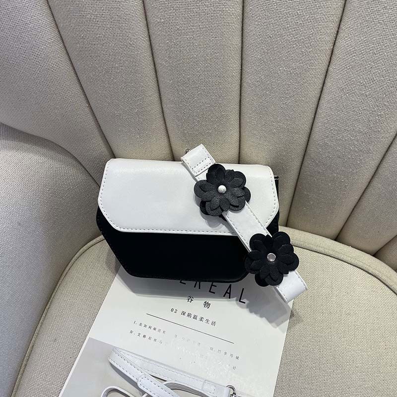 MISCHA Túi Xách Đeo Vai Chất Liệu Da PU Họa Tiết Hoa Dễ Thương Thời Trang Cho Nữ