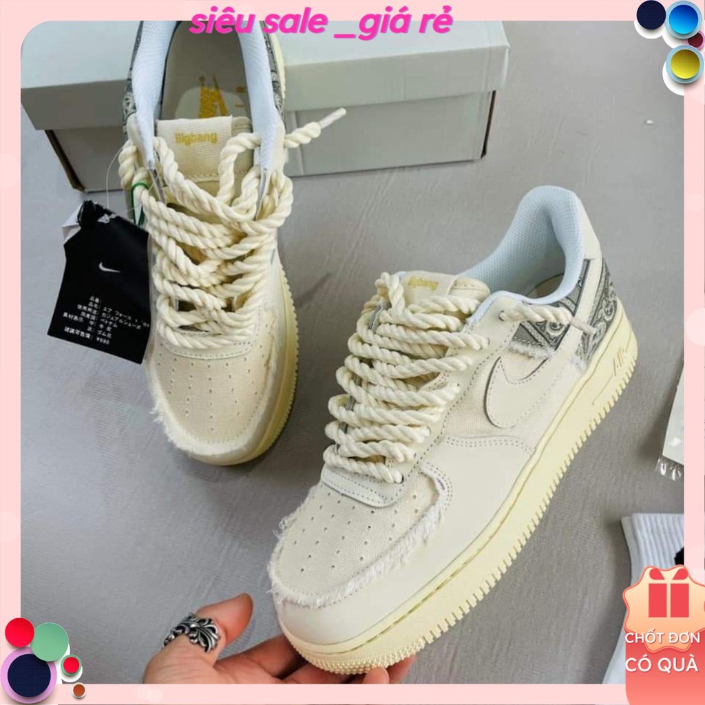 Giày Sneaker _Nike _Air Force 1 Thổ Cẩm, Giày AF1 Dây Thừng Hàng Cao Cấp Full Box + Bill