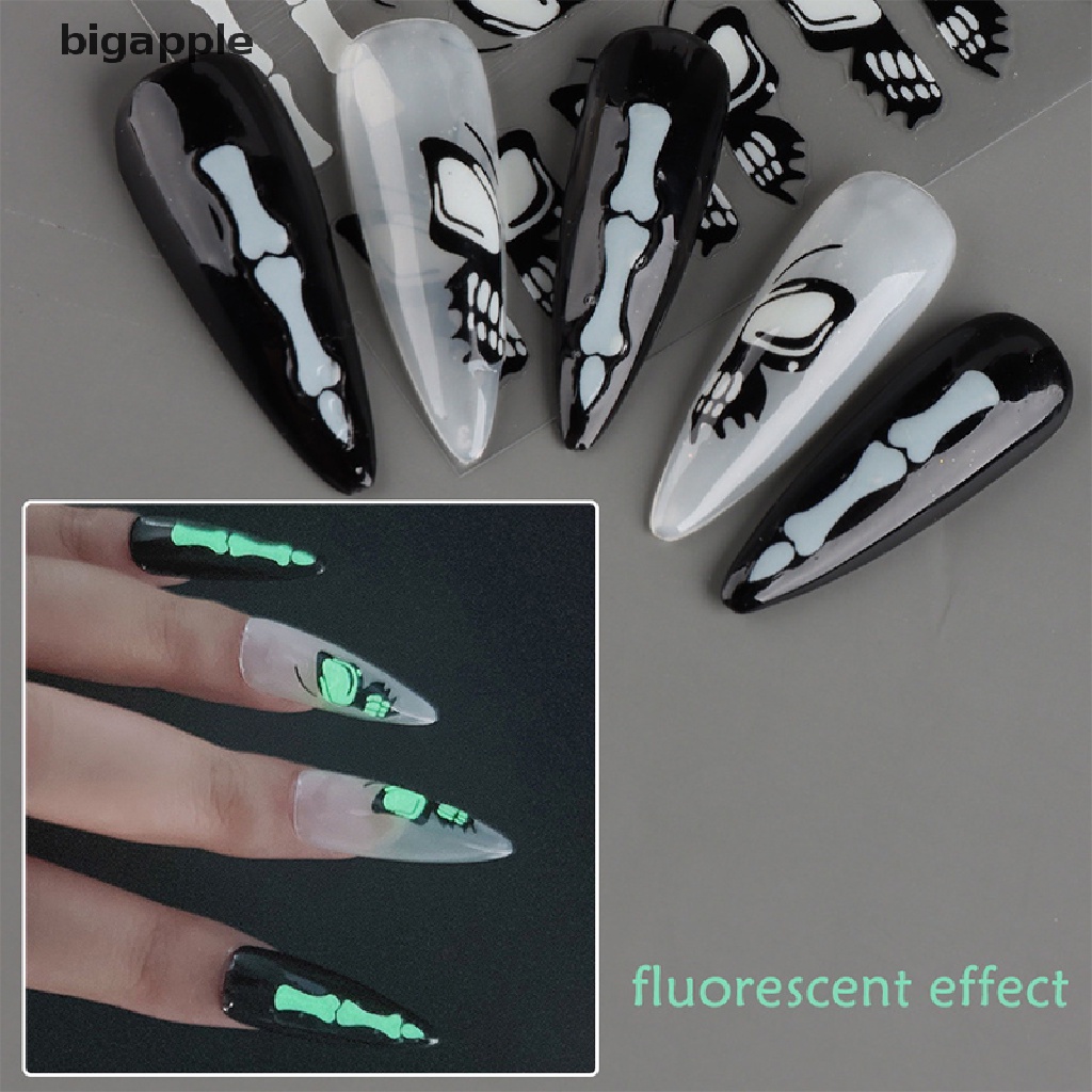 Đề Can 3D Phát Quang Phong Cách Halloween Dùng Để Trang Trí Móng Nghệ Thuật