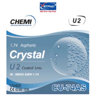 Tròng kính cận siêu mỏng chemi u2 1.60, 1.67 và 1.74 uv400 sp chính hãng hàn quốc