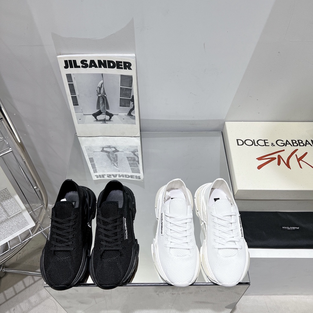 Giày sneaker nữ da thật thời trang cao cấp Docle & Gabbana D&G thiết kế tối giản, trẻ trung