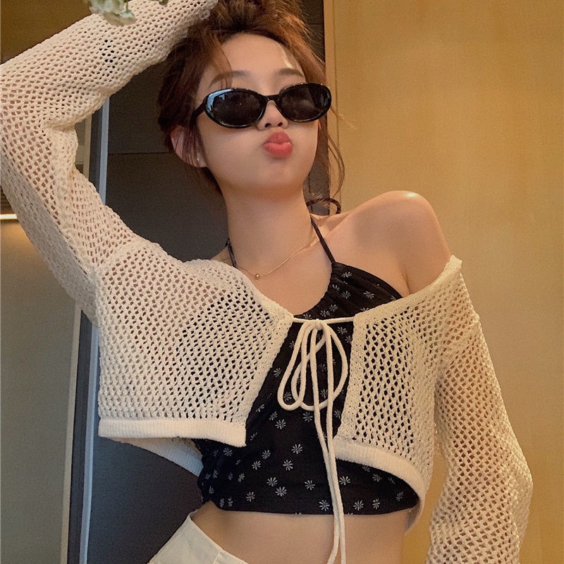 DIDIKA Áo Khoác Cardigan Dệt Kim Mỏng Chống Nắng Thời Trang Mùa Hè Cho Nữ