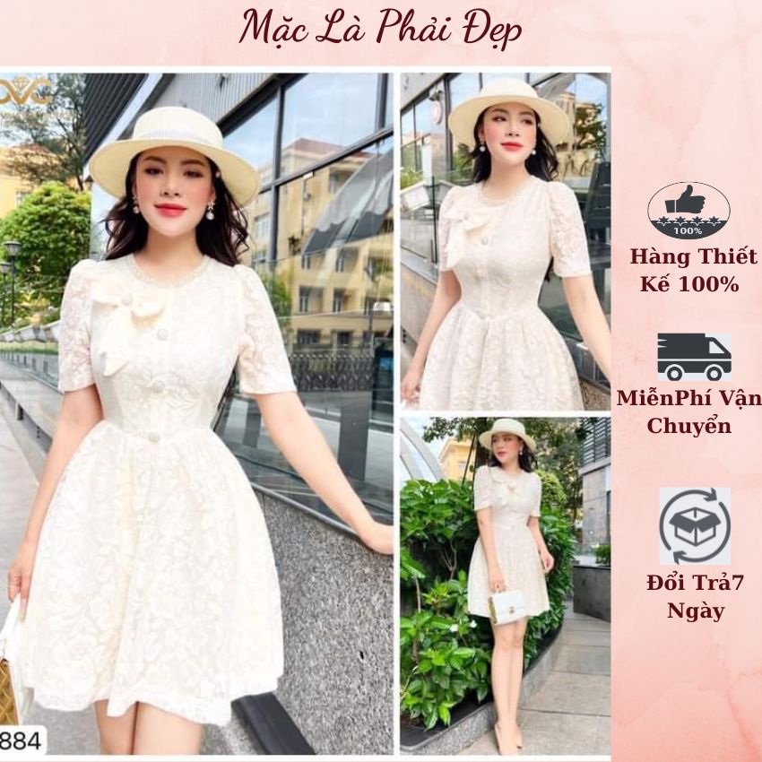 Váy ren tiểu thư thiết kế dáng ngắn tôn da phù hợp đi chơi, du lịch chụp ảnh cực đẹp - TOP FASHHION - HÀNG THIẾT KẾ 100%
