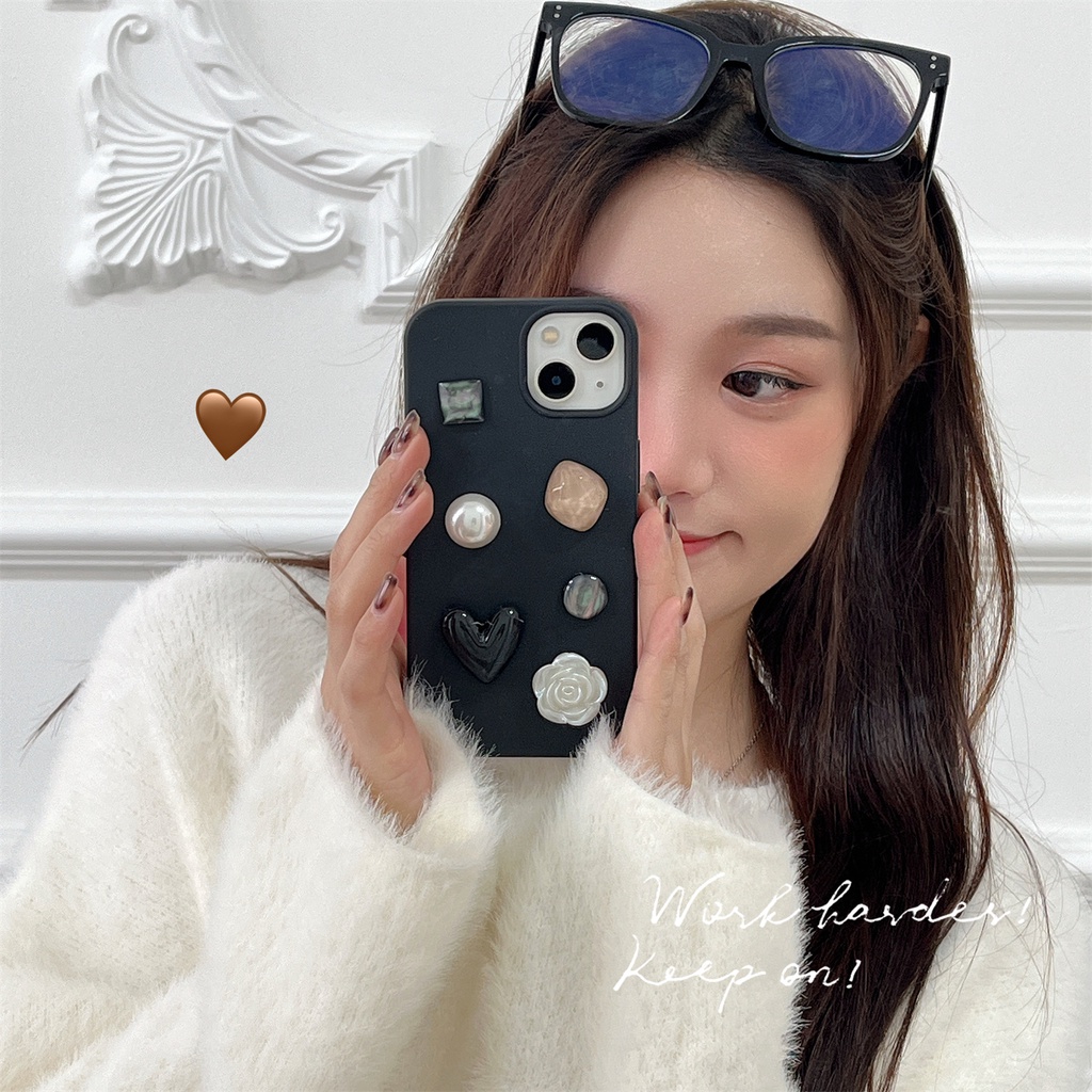 Ốp Điện Thoại TPU Silicon Mềm Chống Sốc Chống Rơi Đính Đá 3D Đơn Giản Sáng Tạo Cho iPhone 14 13 12 11 Pro Max 14 Plus